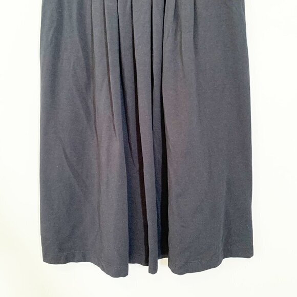 Lands' End black sleeveless cross front empire waist stretch knee length dress - Picture 3 of 8